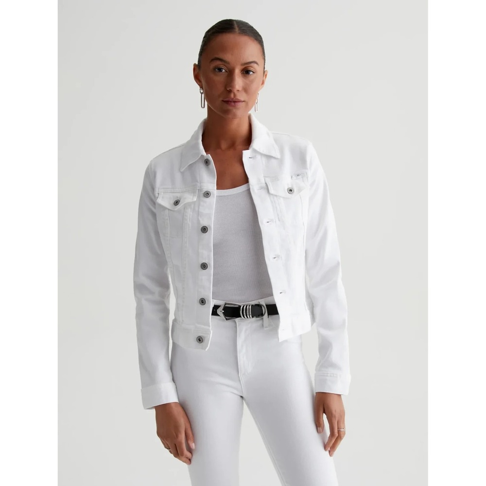 AG Adriano Goldschmied Robyn White Jean Jacket Size XS